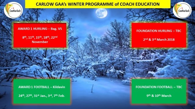 Winter Programme Coach Ed. 2017,2018